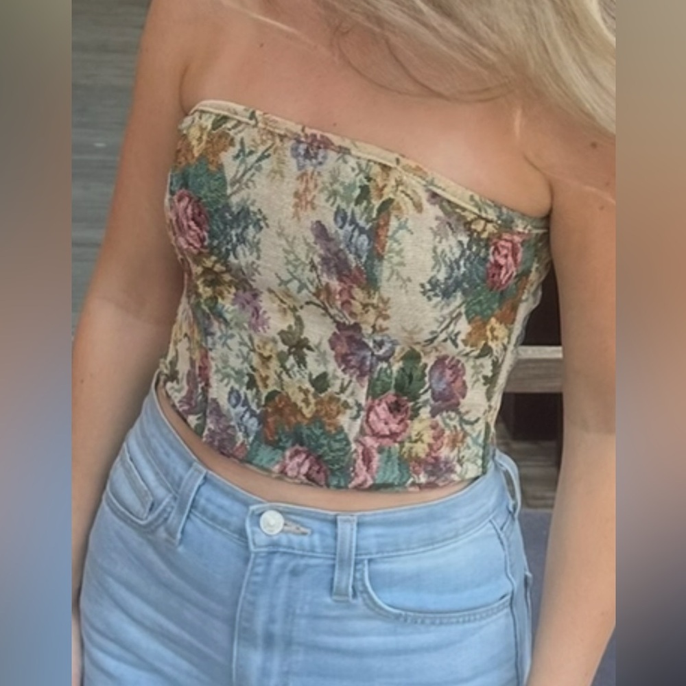 Floral Tapestry corset Top